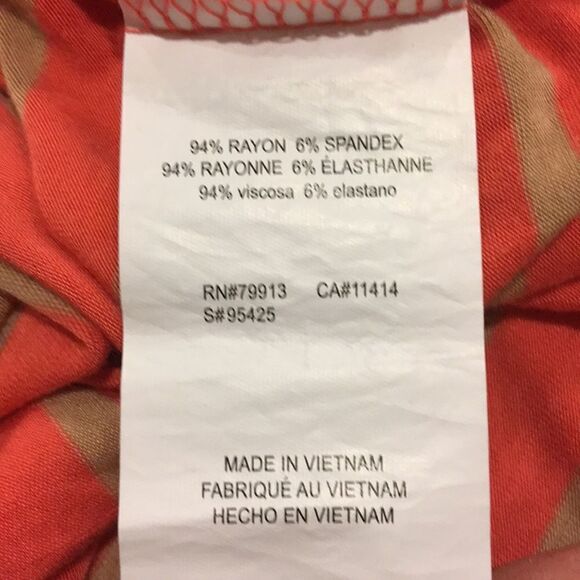 Motherhood Maternity Chevron LS Dress Pink Tan M - Picture 5 of 5